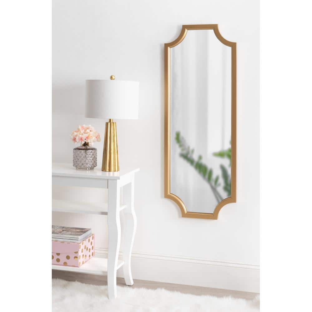 Gold Scallop Full-Length Rectangular Wood Wall Mirror