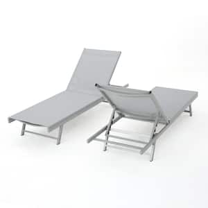 Salton gray 2-Piece Metal Adjustable Outdoor Chaise Lounge