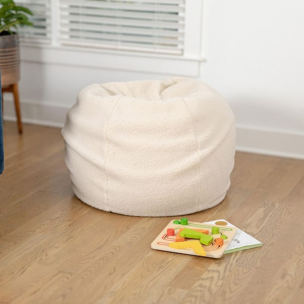 Natural Sherpa Fabric Bean Bag