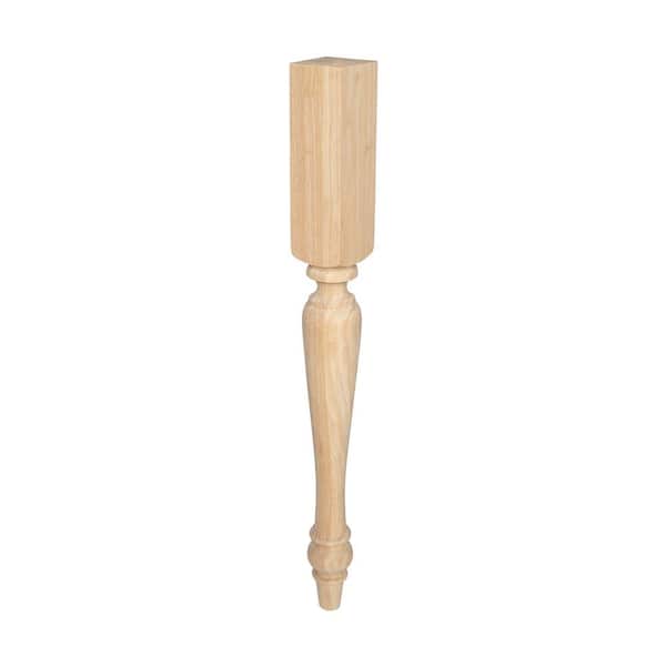 American Pro Decor 35-1/4 in. x 3-1/2 in. Unfinished North American Solid Hardwood Kitchen Island Leg