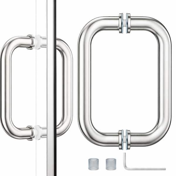 6 in. Bath Product Type in Brushed Nickel Fingerprint-Proof Glass Shower Door Handle for 1-Pair Frameless Doors