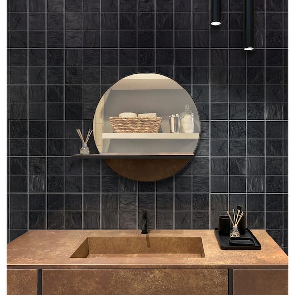 Apollo Tile Black 4 in. x 4 in. Polished and Honed Ceramic Mosaic Tile (50 Cases/269 sq. ft./Pallet)