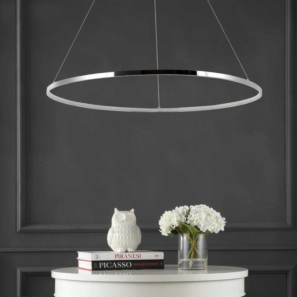 Circulo 34.88" Chrome LED Bohemian Pendant Light