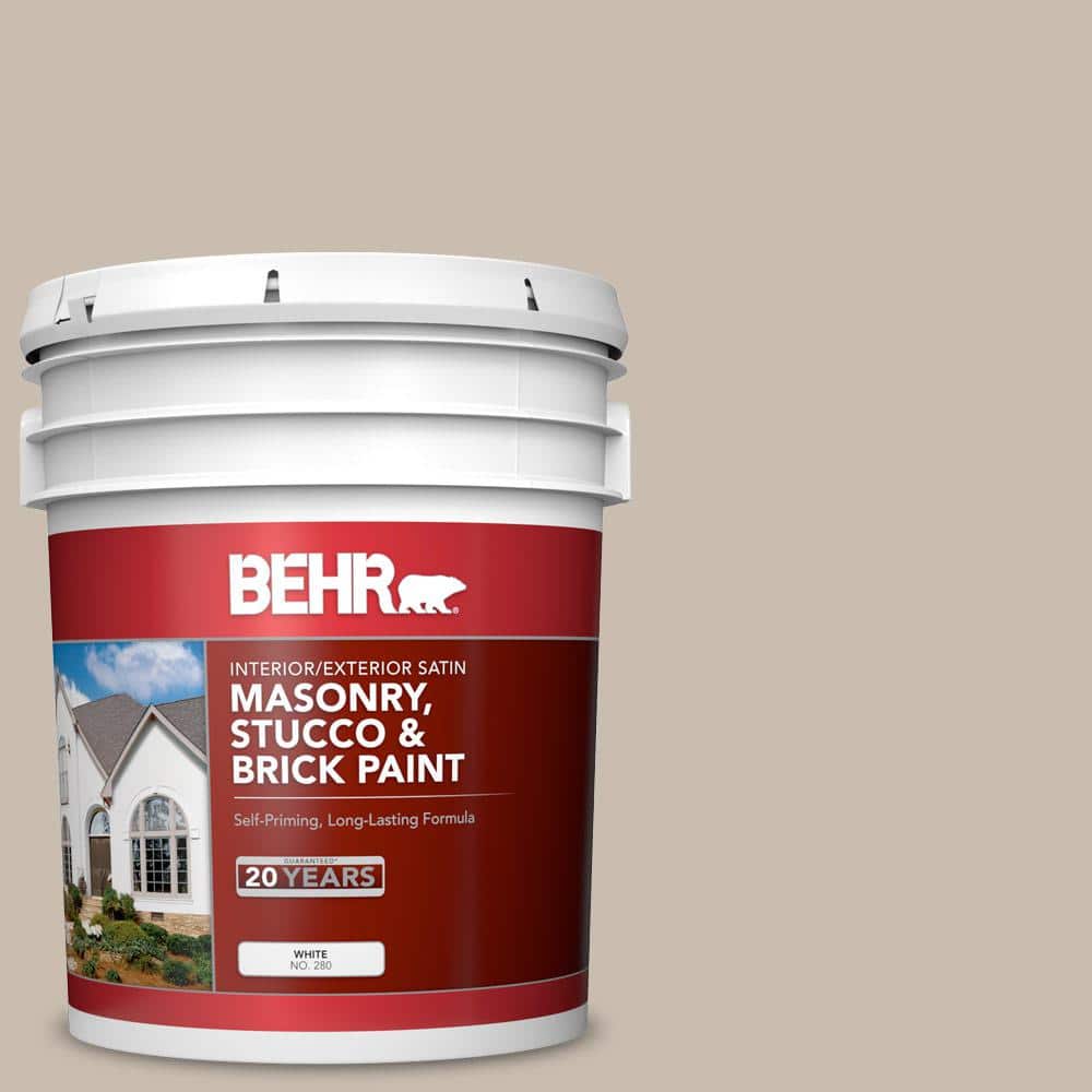 5 gal. #PPU5-13 Creamy Mushroom Satin Interior/Exterior Masonry, Stucco and
