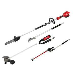 M18 FUEL 10 in. 18V Lithium-Ion Brushless Electric Cordless Pole Saw with M18 QUIK-LOK Edger & Hedge Trimmer Attachments