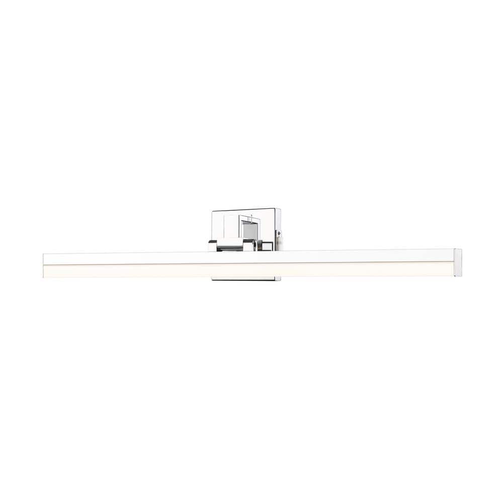 Liam 32 in. 2-Light Chrome Integrated LED Vanity Light with Frosted Plastic