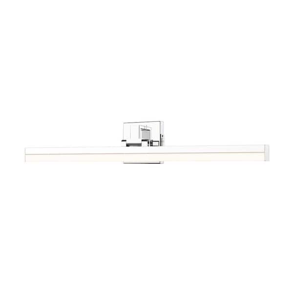 Unbranded Liam 32 in. 2-Light Chrome Integrated LED Vanity Light with Frosted Plastic Shade