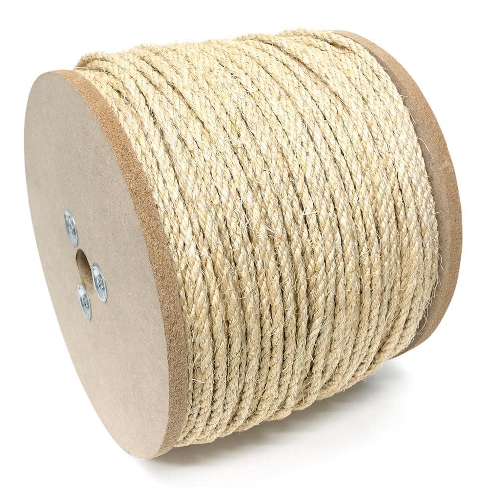 Mibro 3/4 in. x 100 ft. KingCord Twisted Natural Cotton Rope, Sold by the  Foot