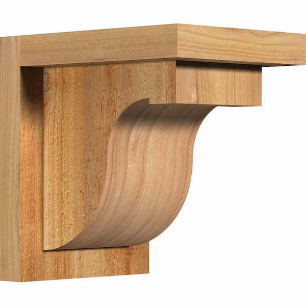 Ekena Millwork 6 in. x 8 in. x 8 in. Western Red Cedar Del Monte Rough Sawn Corbel with Backplate