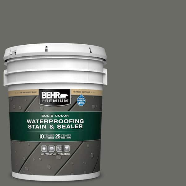 BEHR PREMIUM 5 Gal. #PPU18-18 Mined Coal Solid Color Waterproofing ...