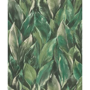 Maclayi Green Banana Leaf Wallpaper Sample