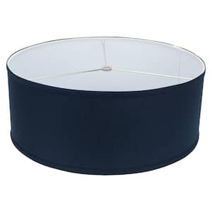 18 in. Top Diameter x 18 in. Bottom Diameter x 7 in. H Linen Navy Blue Drum Lamp Shade