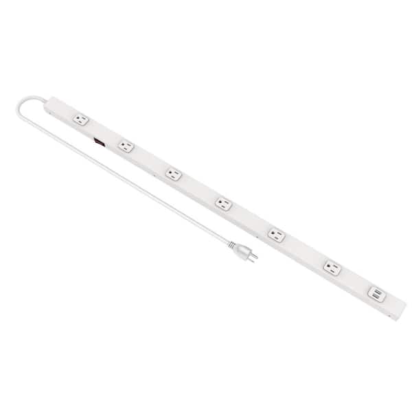 Commercial Electric 6-Outlet 2 USB Power Strip, White