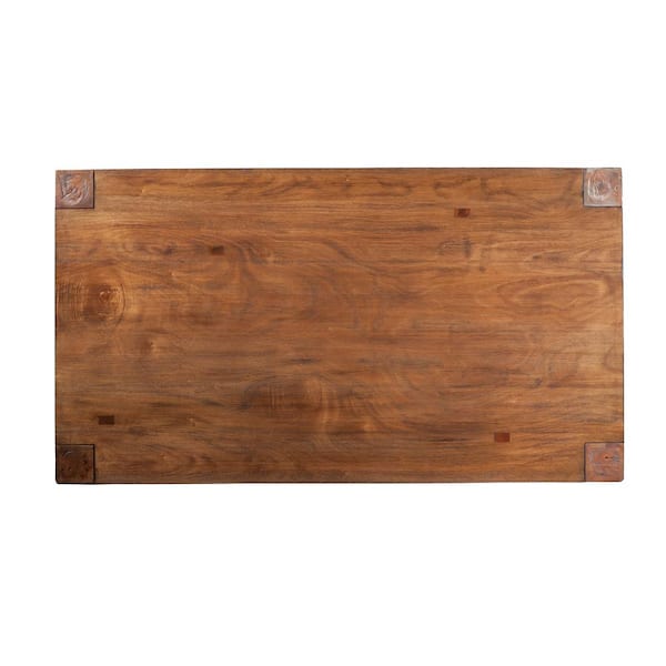 Alpine Furniture Shasta Salvaged Natural Wood Top 4 Legs Dining Table, Seats 6
