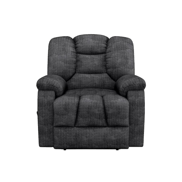 EVERGLADE HOME Geo Dark Gray Chenille Upholstered Manual Reclining Chair