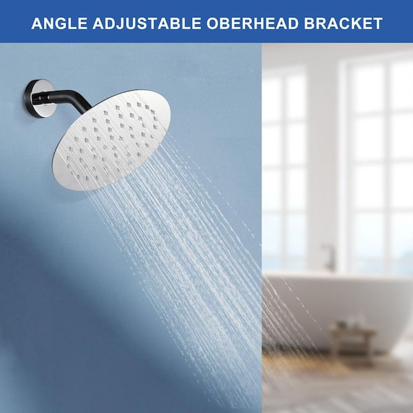 1-Spray Patterns with 1.8 GPM 8 in. Wall Mount Rain Fixed Shower Head in Polished Chrome