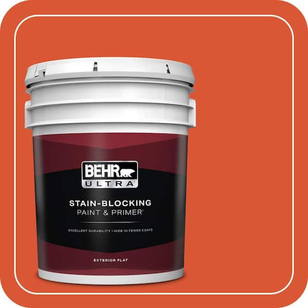 BEHR ULTRA 5 gal. #P190-7 Inferno Flat Exterior Paint & Primer