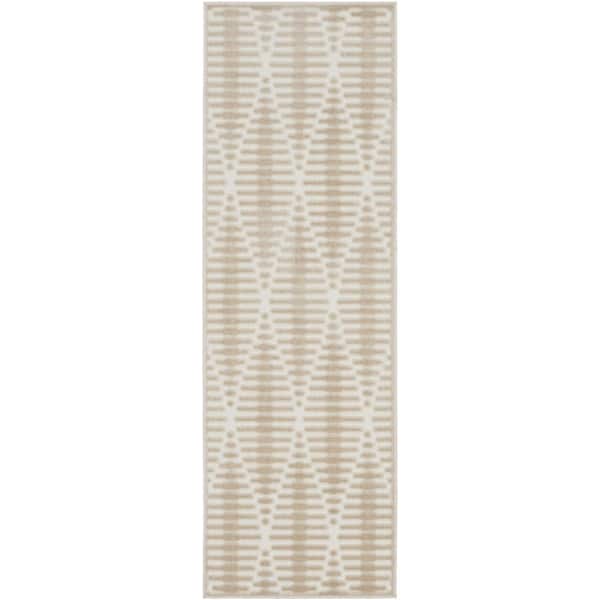 3 ft. x 5 ft. Ivory, Gray, Black Tribal Washable Area Rug