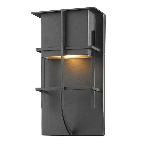 Unbranded Stillwater 14-Watt 19 in. Black Integrated LED Aluminum Hardwired Outdoor Weather Resistant Barn Wall Sconce Light