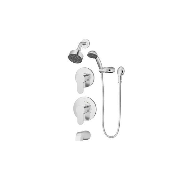 Symmons Identity 2-Handle Tub and Shower Faucet Trim Kit with Hand Shower in Chrome (Valve not Included)