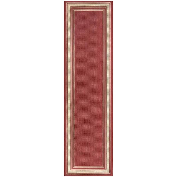 Hampton Bay Cooper Red  Doormat 2 ft. x 7 ft. Border Indoor/Outdoor Area Rug