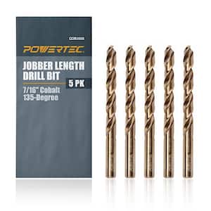 7/16 in. 135-Degree M35 Cobalt Drill Bit Set (5-Pack)