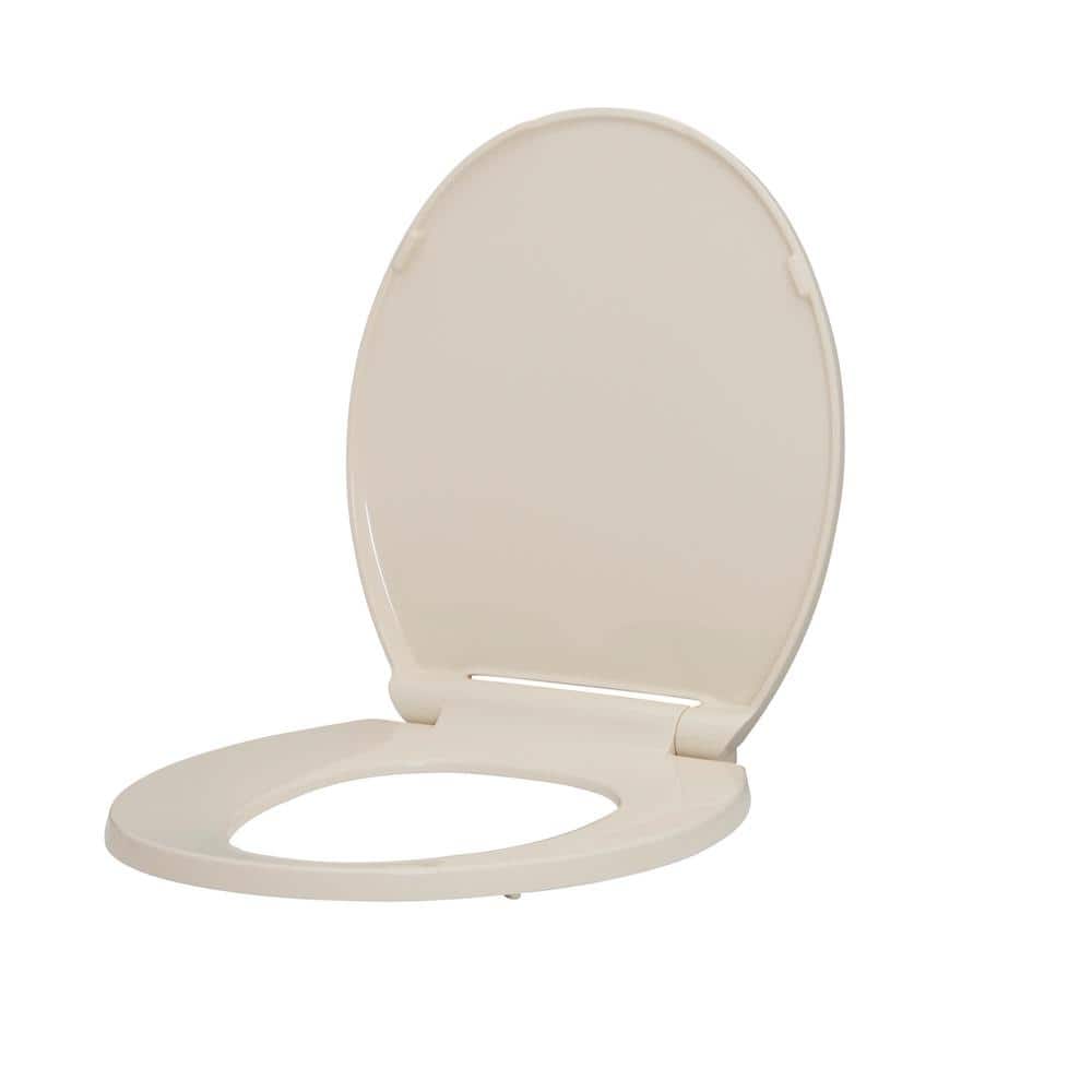 Glacier Bay Round Slow Closed Front Toilet Seat with Quick Release Hinges in Bone TSPR1509BO