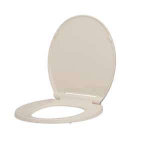Round Slow Closed Front Toilet Seat with Quick Release Hinges in Bone
