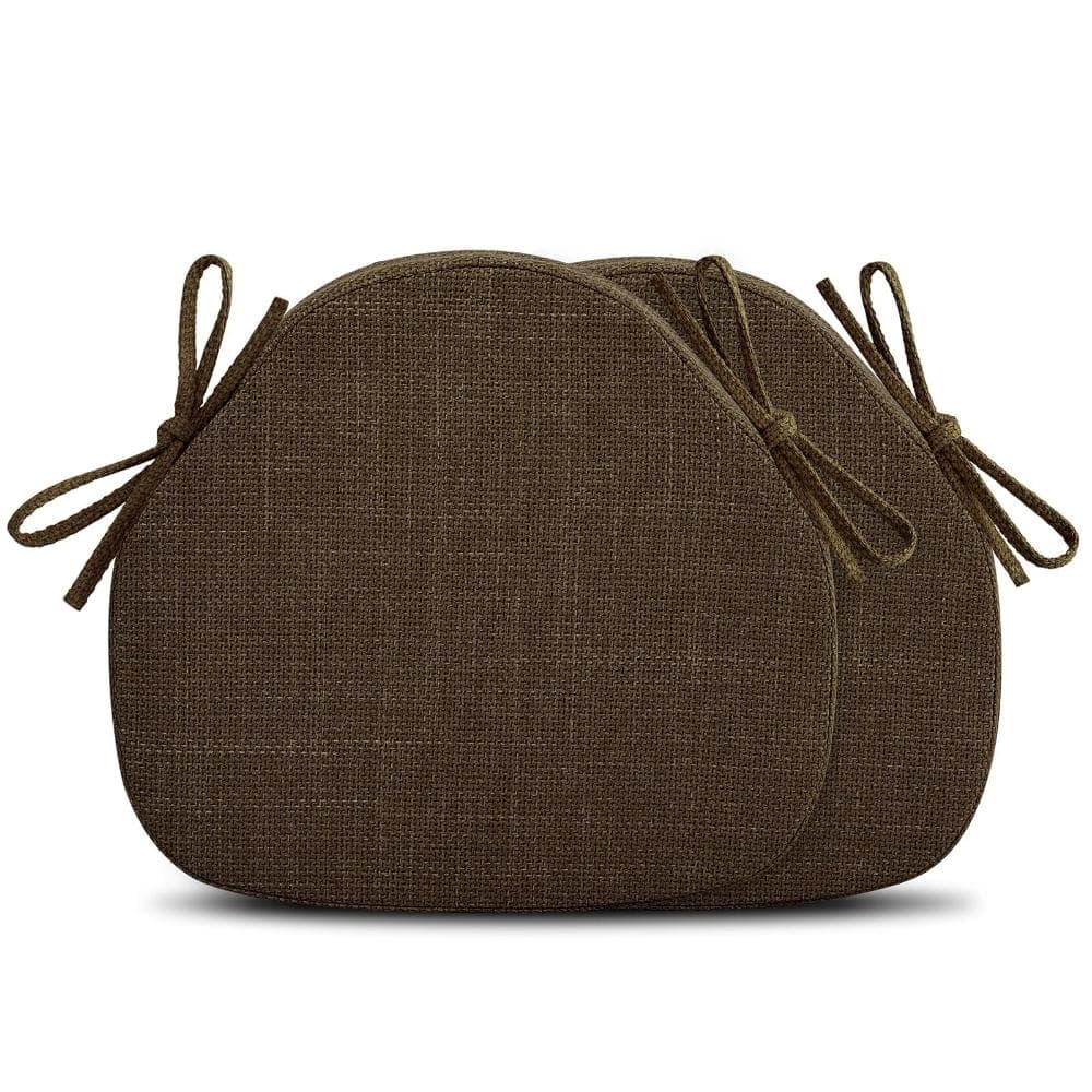 16.5 x 15.5 Chair Cushions with Ties, High-Resilience Foam Seat Pads, Dark Brown, Set of 2 price history on PriceWatchPro