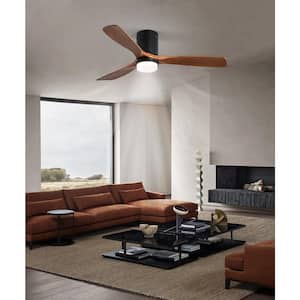 52 in. Changing Integrated LED Indoor/Outdoor Black Ceiling Fan with Light Kit and Remote Control