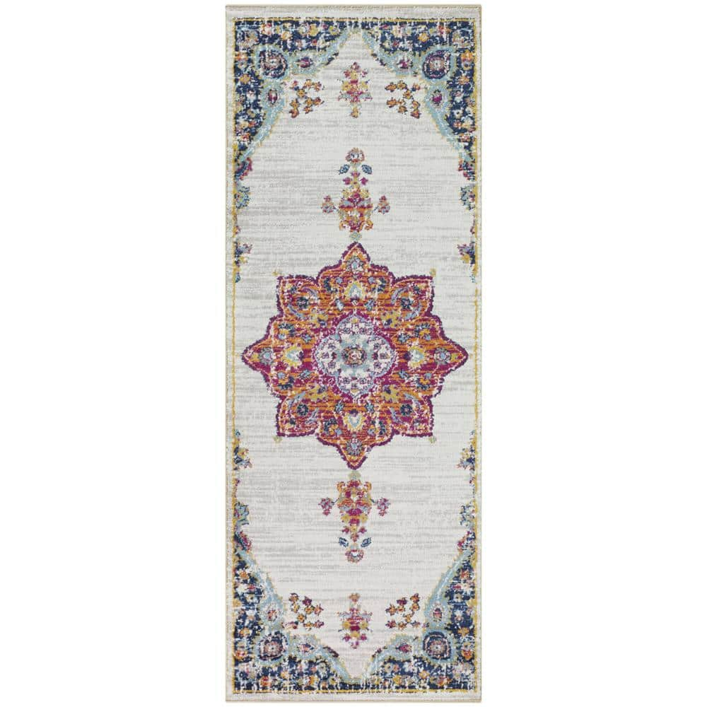 Aurora Multi 2 ft. 7 in. x 7 ft. Medallion Runner Area Rug