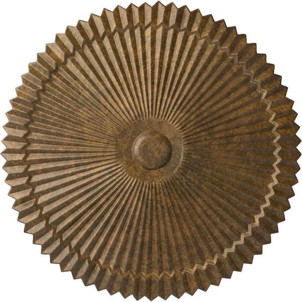 Ekena Millwork 24 in. x 3 in. Shakuras Urethane Ceiling Medallion (Fits Canopies upto 5 in.), Rubbed Bronze
