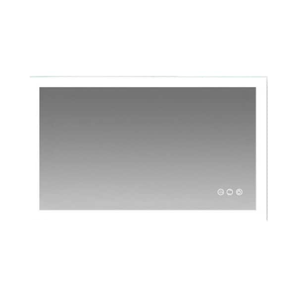 Unbranded Modern 40 in. W x 24 in. H Large Lighted Rectangular Frameless Wall Mount Anti-Fog Bathroom Vanity Mirror in Silver