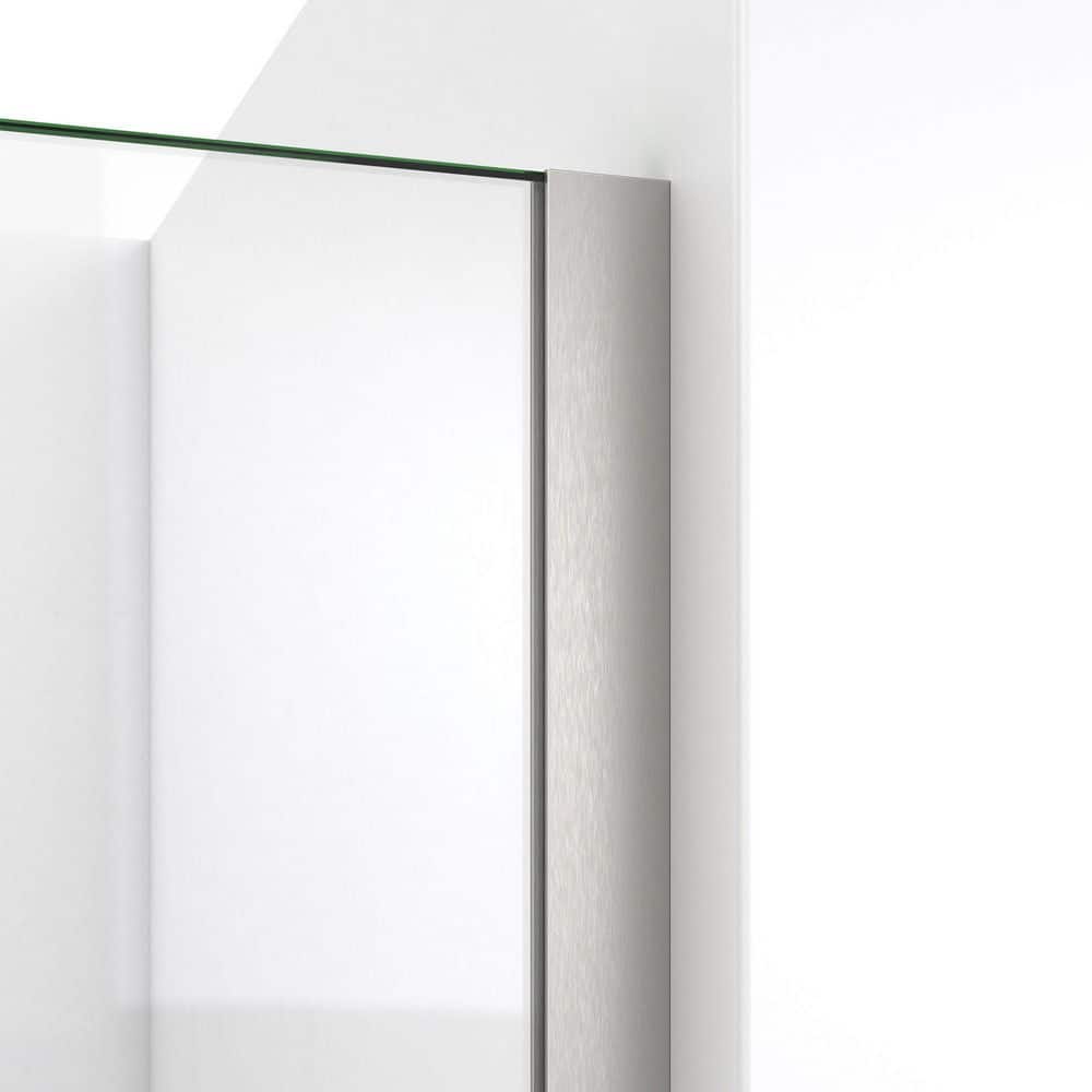 Linea 34" W x 72" H Frameless Brushed Nickel Shower Screen