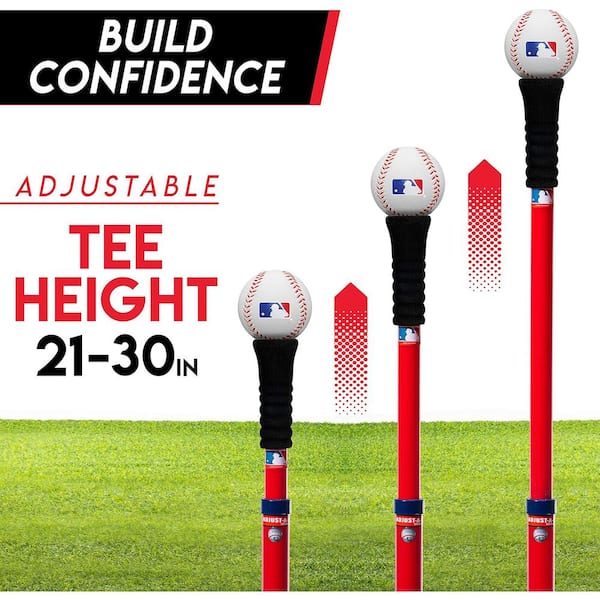 Tee Ball Set in Red and Blue with Adjustable Tee Height of 21 to