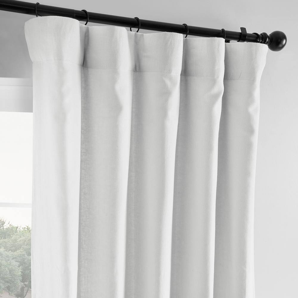 Crisp White Linen Room-Darkening Curtain Panel 50" x 108"