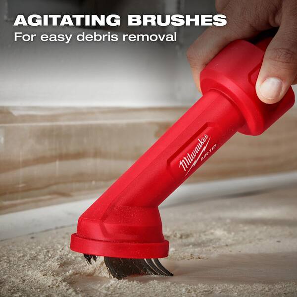 Milwaukee - AIR-TIP 1-1/4 in. - 2-1/2 in. Cross Brush Tool Wet/Dry Shop Vacuum Attachment (1-Piece)