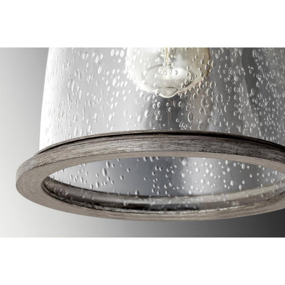 Antique Pewter 16" Outdoor Wall Sconce with Seeded Glass