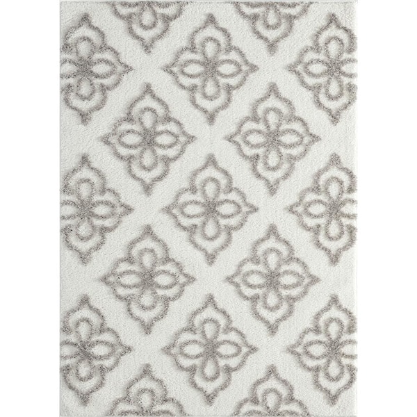 United Weavers Mellow Hollow Cream 9 ft. 8 in. x 13 ft. 2 in. Area Rug