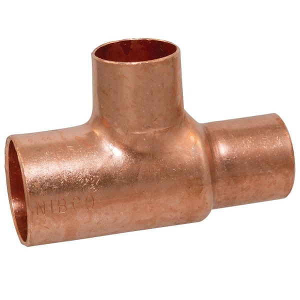 NIBCO 1 in. x 3/4 in. x 3/4 in. Copper Pressure All Cup Tee Fitting