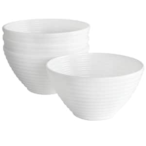 Patio 12 fl. oz. 4-Piece White Tempered Opal Glass Dessert Bowl Set