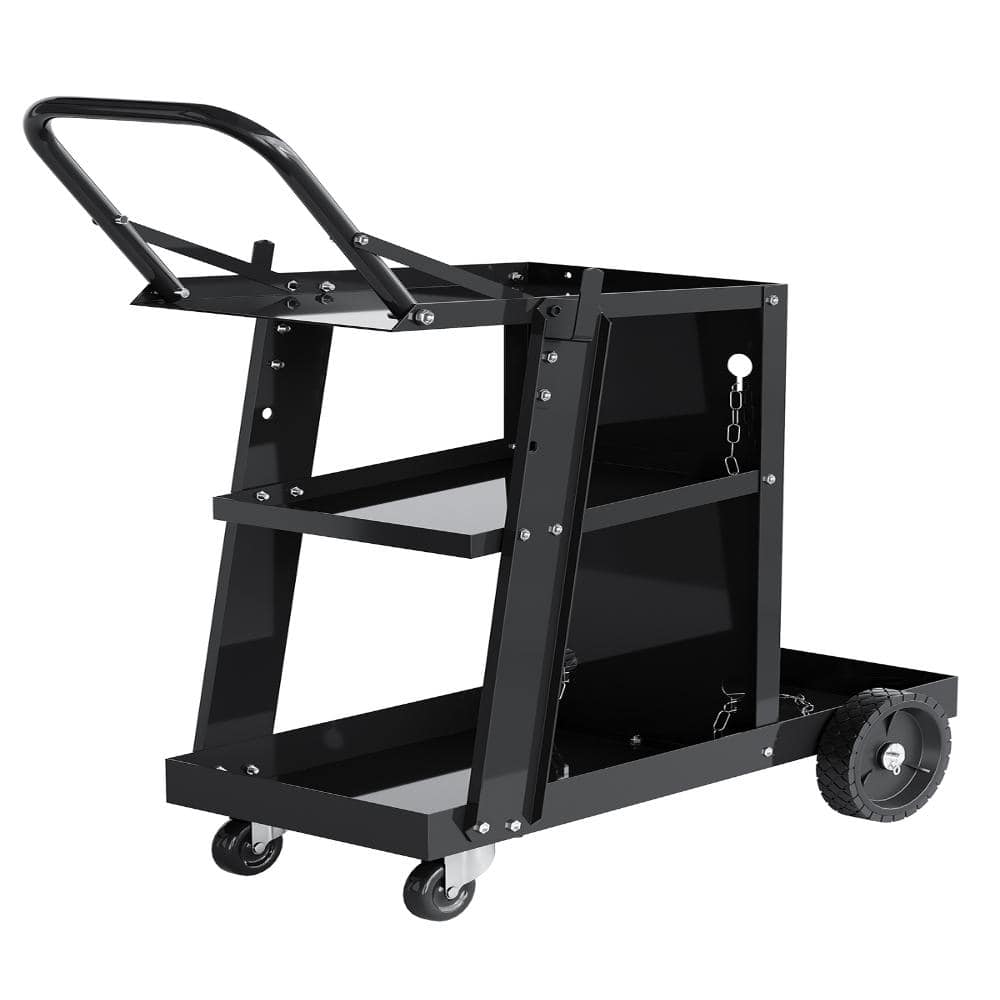3-Tier Steel Welding Cart with Higher Handle, Industrial Welder Utility Cart for Workshop and Equipment Storage price history on PriceWatchPro