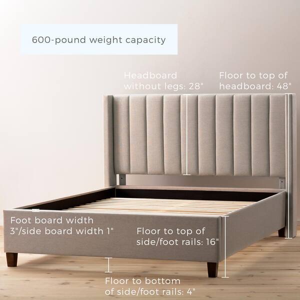 Upholstered King Platform Bed Frame, Best Quality Furniture Metal Bed Frame Beds With Upholstered Headboard And Footboard