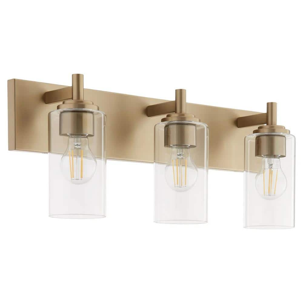 Quorum International Fallstaff 22.5 in. W 3-Light Aged Brass Vanity ...