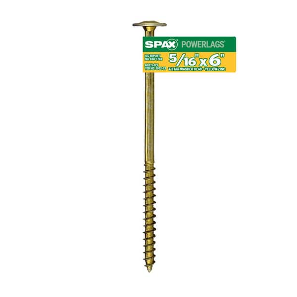 SPAX 5/16 in. x 6 in. Interior Washer Head Structural Wood Lag Screws  Powerlags Torx T-Star (1 EA)
