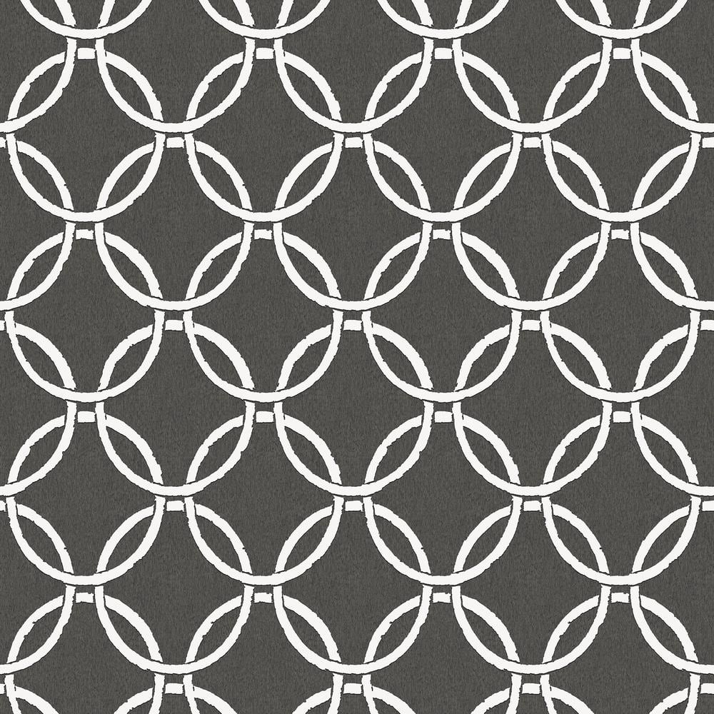 Quelala Black and White Geometric Ogee Wallpaper