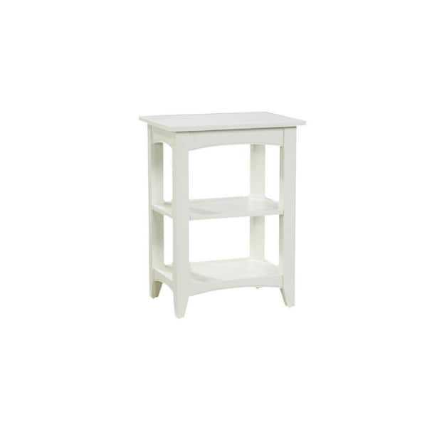 Alaterre Furniture Shaker Cottage Ivory Storage End Table