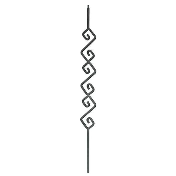 arteferro 44 in. x 4 in. Accent Design Classic Black Powder Coated Wrought Iron Baluster