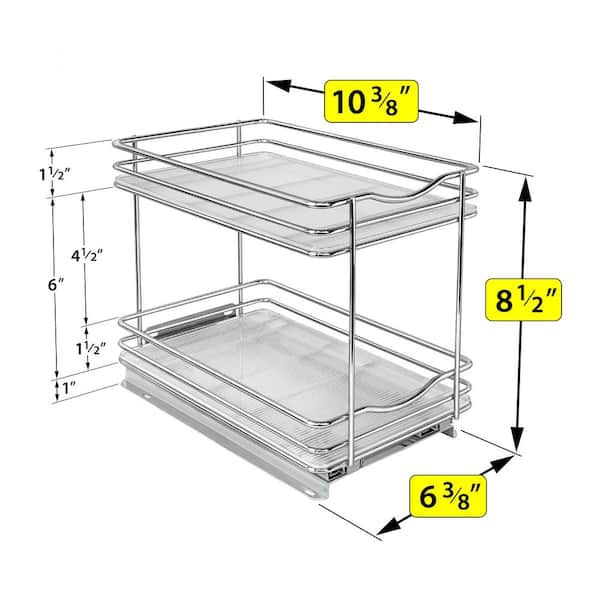 Lynk Professional Slide Out Double Spice Rack Upper Cabinet Organizer 6  Wide