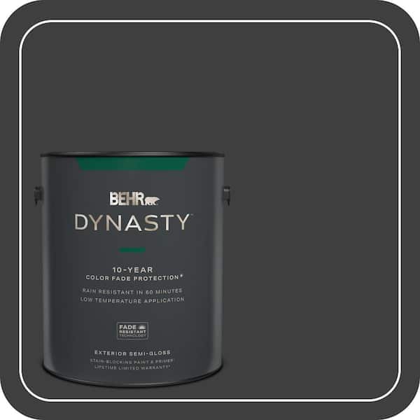 BEHR DYNASTY 1 gal. Black Semi-Gloss Exterior Stain-Blocking Paint & Primer